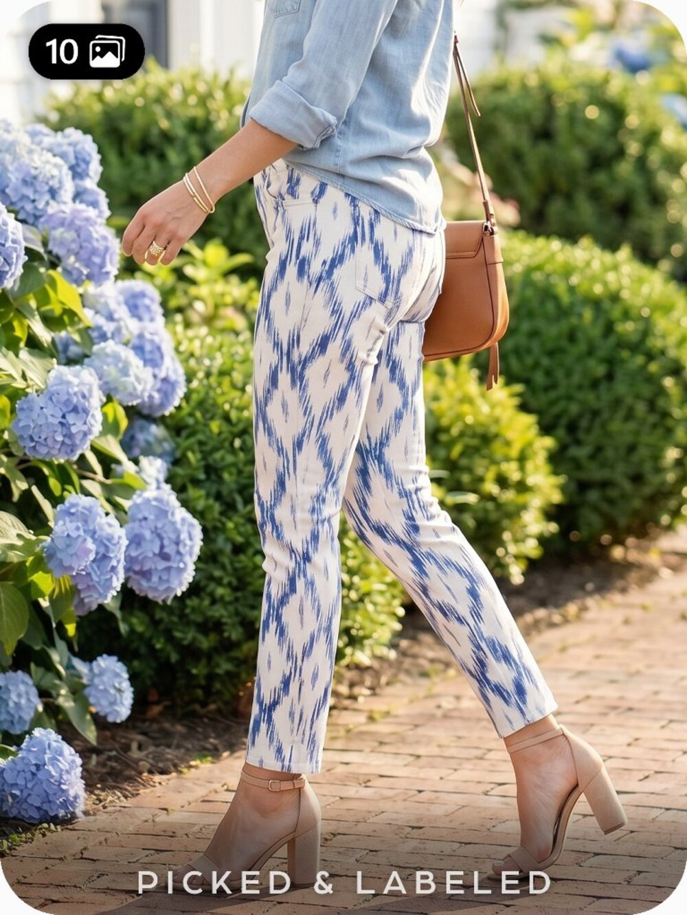 PAIGE Verdugo Ultra Skinny Crop Low Rise Jeans Womens 25 Alexandria Ikat Print